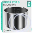 thumbnail image 1 of Inner Pot + paquete de 2 anillos de sellado de silicona para olla instantánea de 6 cuartos de galón, 1 of 7