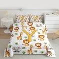 thumbnail image 3 of Manfei Initial Y Letter Queen Comforter Set for Kids, Kawaii Lion Giraffe Elephant Bedding Sets, Zoo Animal Reversible Bedding Comforter Set, Super Cozy Room Decor, 3 Pieces, 3 of 9