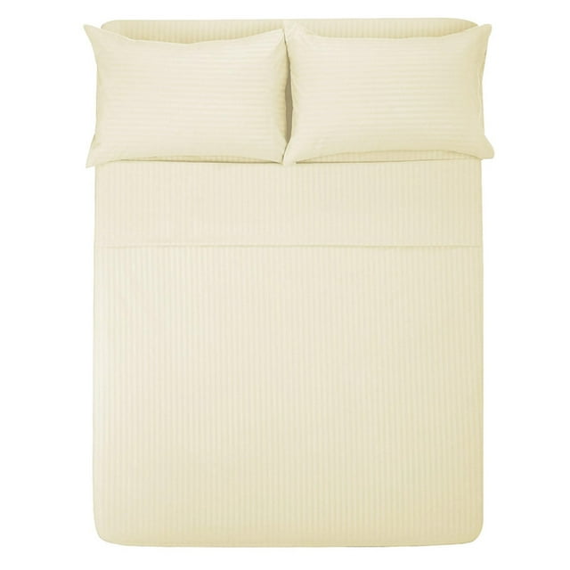 Sábana King Size 1800 Hilos Microfibra Grabada Ultra Suave Mod Marfil MELOCOTTON HOGAR