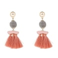 thumbnail image 1 of Pendientes de Borla Jinwen Bohemio con Perla Coral, 1 of 5