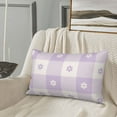 thumbnail image 5 of Pofeuu Floral Purple Buffalo Plaid Print Polyester Microfiber Plush Pillowcases, Super Soft and Cozy Pillow Case Covers with Envelop Closure（Pillow core not included）-16"x24", 5 of 6