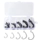thumbnail image 1 of Anillos de guía 50 Uds anzuelos de pesca anzuelos de gusano compensados anzuelos de acero de alto carbono con caja de plástico, 1 of 7