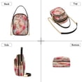 thumbnail image 4 of Leather Handbag Crossbody Bag Digital Watercolor Peonies and Roses, 4 of 7