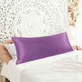 thumbnail image 1 of Funda de almohadas de satén suave y sedoso PiccoCasa con cierre de cremallera, funda de almohada larga, tamaño king, púrpura, 1 of 7