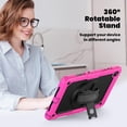 thumbnail image 5 of Samsung Galaxy Tab A9+/A9 Plus protective case, 360 ° rotating bracket (Rose), 5 of 9