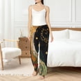 thumbnail image 4 of Pofeuu Abstract Gold Floral Galaxy Print Women's Fashion Pajama Pants with Pockets Comfy Drawstring Sleep Lounge Bottoms-Medium, 4 of 6