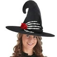 thumbnail image 6 of Gallickan Witch Hat for Woman Girl, Halloween Witches Hats with Skeleton Hand, Witch Hats Wizard-Hat, Halloween Decorations for Outdoor Party Accessories, Black-B, 6 of 6