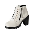 thumbnail image 2 of Women Ankle Boots Round Toe Mid Heel Boots with Side Zip Comfort Matte Shoes for Fall Winter Dating Shopping Casual Outdoor Daily Wear, 2 of 9