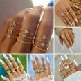 thumbnail image 3 of GKNET Women Rings Set Crystal Butterfly Boho Retro 18k Gold Plated Finger Knuckle Gift-#2, 3 of 9