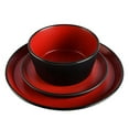 thumbnail image 2 of Gibson Soho Lounge Rachel 12 Piece Coupe Dinnerware Set, Matte Red, 2 of 3