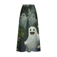thumbnail image 4 of WFJCJPAF 2024 New Halloween Clearance! Skirt for Women Plus Size Clearance Aline,Women's Printed Elastic Waistband Pleated Pocket Skirt With Mid Calf Skirt - Blue L, 4 of 5