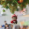 thumbnail image 4 of Fiudx Colgante de Gato para Árbol de Navidad, Diseño Divertido de Gato Navideño, Decoración Acrílica Colorida, Adorno para Árbol de Navidad, para Uso En Interiores y Exteriores, Juego de 6 Piezas, Re, 4 of 7