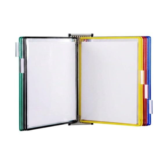 Tarifold Wall Mount Reference Organizer & Display System, 10 Double-Sided Pockets, 20 Sheet Capacity, Durable Steel Wire Frames, Letter Size, Made in France, Assorted Colors