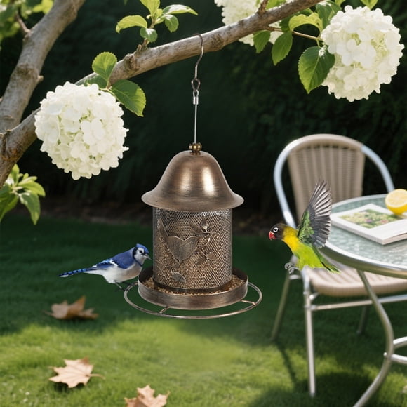 Fesfesfes Mangeoires pour Oiseaux d'Extérieur, Mangeoire Métallique pour Pinsons Sauvages, Mangeoire Mignonne à Grande Capacité pour Jardin, Cour, Extérieur, Suspendue, pour Décorations de Patio de Jardin Extérieur