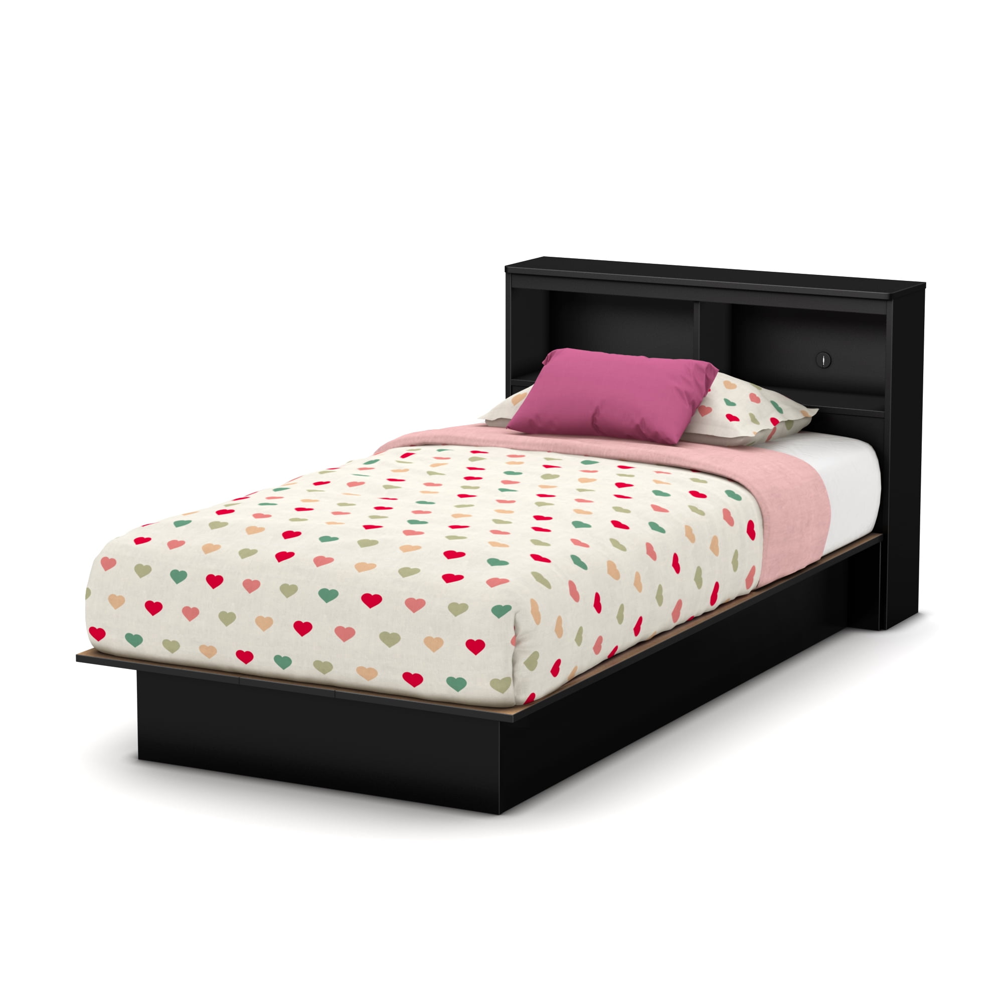 South Shore Libra Kid's Twin Platform Bed in Pure Black Finish