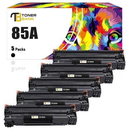 Toner Bank Compatible Toner Replacement for HP 85A CE285A Laserjet Pro P1102w Pro P1109w P1102 M1212nf M1217nfw MFP M1212 M1217 M1132 Printer Ink (Black  5-Pack) Specification: Compatible for HP 85A CE285A Black Toner Cartridge Printer Ink for HP 85A CE285A HP P1102W Ink Cartridge Included: 5 Pack Black Toner Cartridge Page Yield: 1 600 Pages per Cartridge(Letter/A4  at 5% Coverage) Compatible With Printers：HP Pro P1102W Toner Cartridge  HP Pro M1212NF MFP Toner Cartridge  HP Pro P1109w Toner Cartridge  HP 1102W P1102W Toner Cartridge  HP P1100 M1132 M1210 M1130 M1217NFW Ink Cartridge.