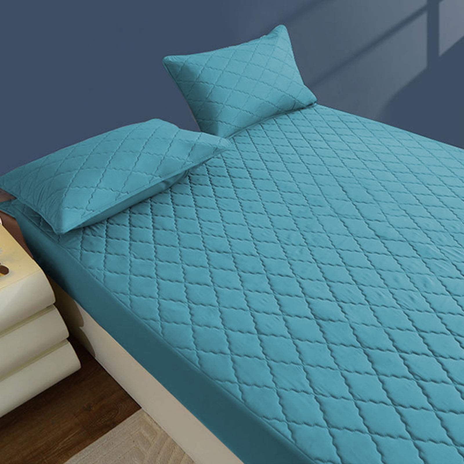 FYHALE Mattress Encasements Bed Bug Protect King, Protective Cover for Bed Mattress, Pocket Fitted Sheet, Winter Warm Breathable, Non-Slip, Skin Care Bed Sheet, Cotton Quilted Cover
