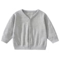 thumbnail image 4 of Gubotare Tween Cardigan Girls Cardigan Kids Cardigan Sweater Long Sleeve Toddler Girl Soft Knit Cardigan 3T 4T (Light Gray,3-4 Years), 4 of 6