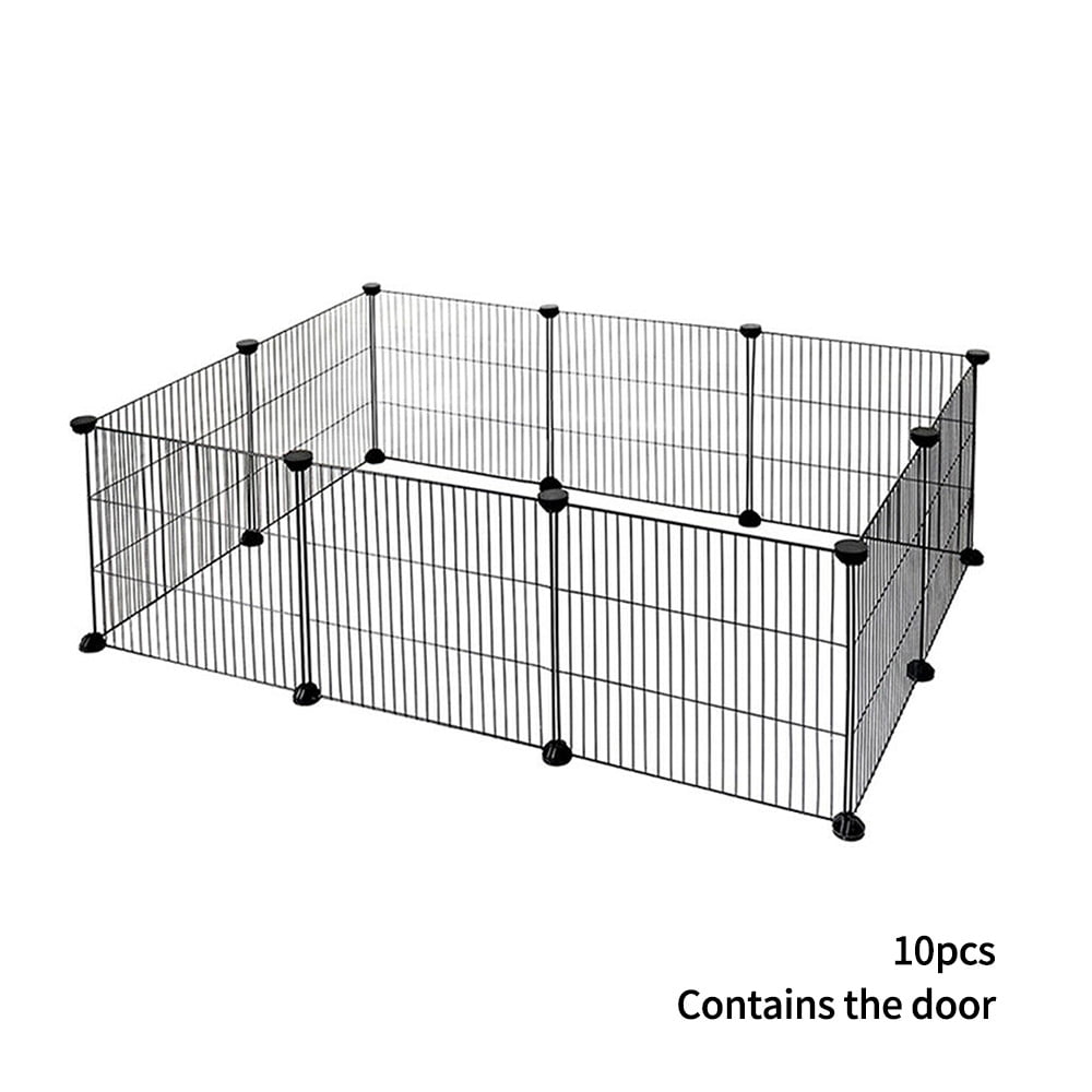 Lemonbest Folding Iron Dog Cage Pet Fence Small Dog Protective Fence Indoor Removable Pet Cage
