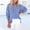 #0040-Blue, variant on Womens Button Down Long Sleeve Shirt, Solid V Neck Loose Blouse, Soft Crinkled Gauze Top for Vacation Gift