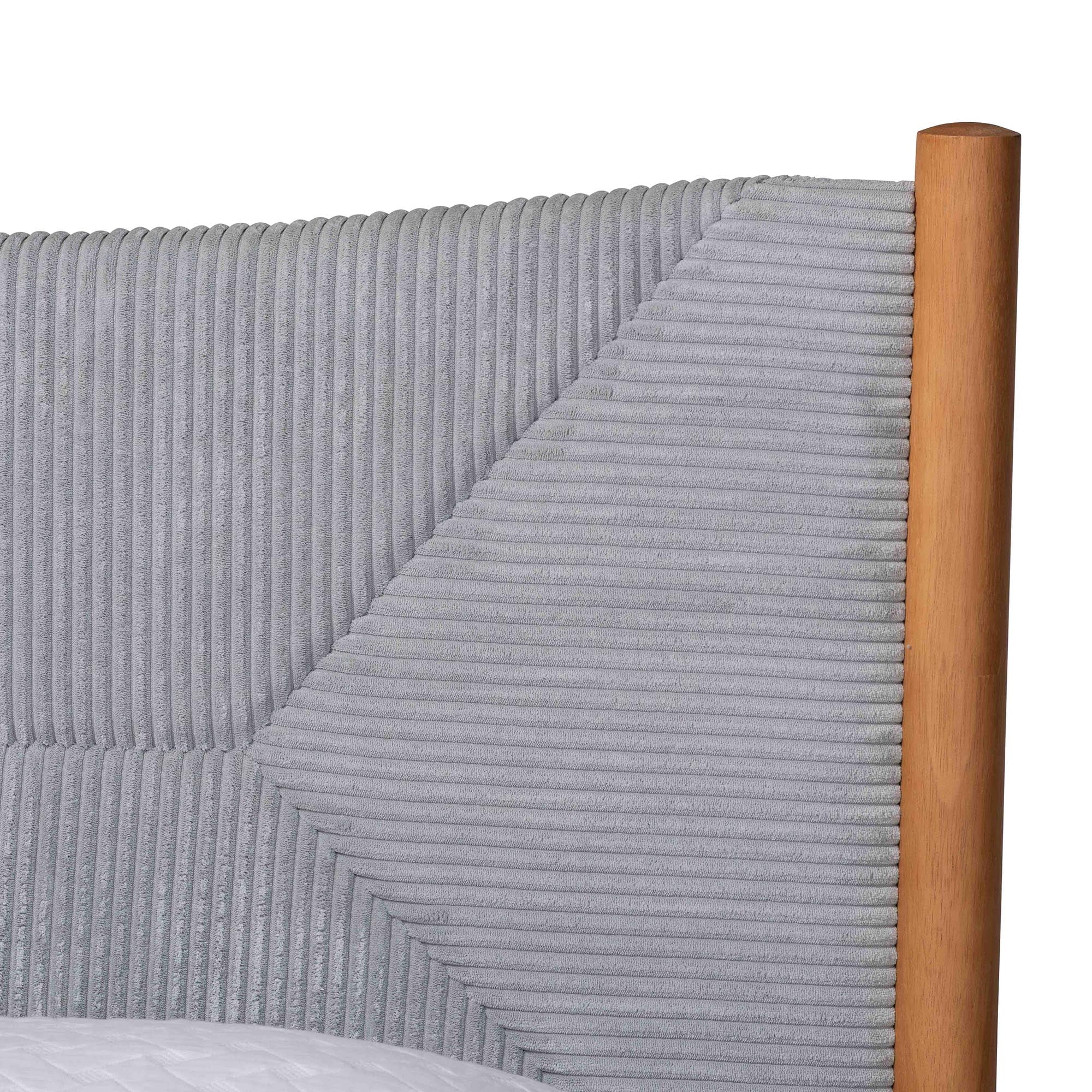 Baxton Studio Taylin Mid-Century Platform Bed, Queen, Grey