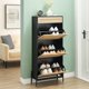 thumbnail image 2 of Negra rattan shoe gabinete con 3 flip doors, 1 cajón, y 3 - tier estantes para entrada organization, 2 of 6