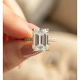 thumbnail image 4 of Jewelerix Hidden Halo Moissanite Engagement Ring 10K White Gold Vermeil Proposal Ring Women’s Dainty Emerald Cut Anniversary Gift Ring, 4 of 5