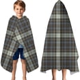 thumbnail image 3 of Brown Blue Checkerboard Checkered Pattern Hooded Bath Towel，60"x35" for Ages 3 To 12 Kids, Quick Dry Lightweight Soft Microfiber Hood Beach Towel Cover Up for Kids, 3 of 7