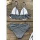 thumbnail image 4 of Traje de baño de dos piezas con cuello en V y volantes Bikini para mujer Zhivalor WMPH-651-12, 4 of 5