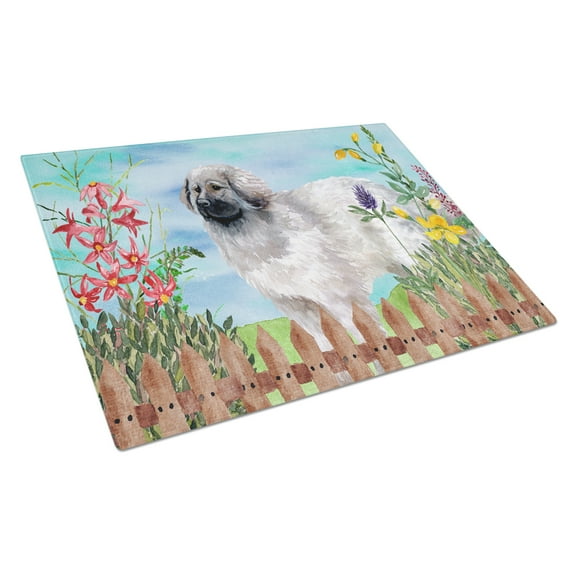 Caroline's Treasures Moscow Watchdog Spring Glass Cutting Board Large