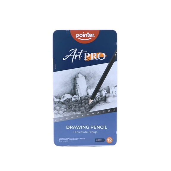 Pointer ArtPRO Drawing Pencils Set, 12 Count, Graphite Grades, Professional Quality for Artists and Students