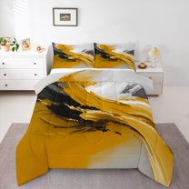 Manfei Teens Adults Oil Painting Watercolor Bedding Comforter Set 2pcs,Vintage Aesthetic Twin Comforter Sets Microfiber,Retro Gradient Minimalist Breathable Bedding Set,Breathable Home Decor