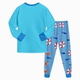 thumbnail image 5 of CAUYDY 2T 3T 4T 5T Baby Boy Clothes Cute Toddler Pajamas Fall Winter Long Sleeve Shirt Elastic Pants 2PCS Set Child Sleepers Little Kids Outfits for Boys Sizes 4-5 Years,Blue, 5 of 7