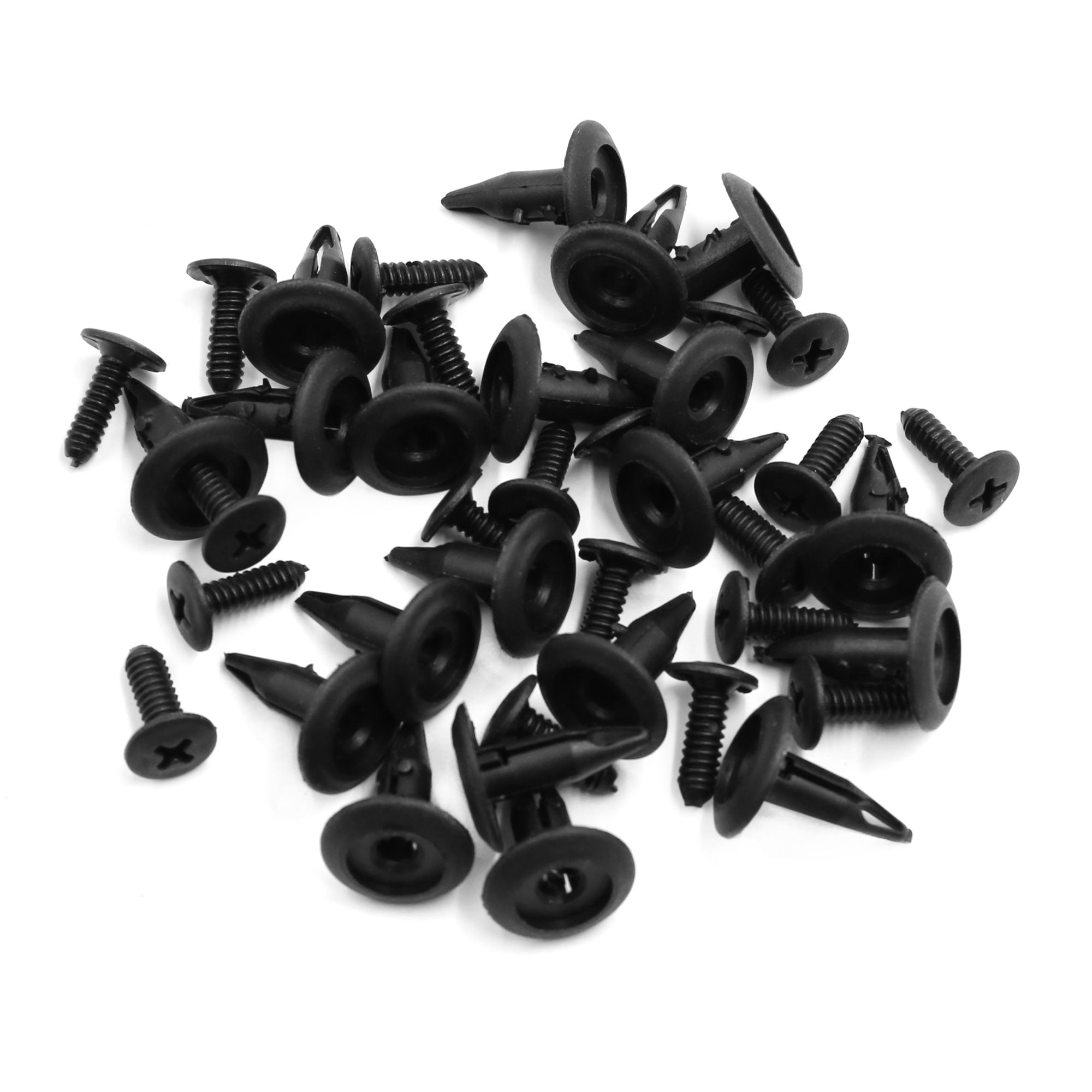 20pcs Black 6mm Hole Diameter Car Mud Flaps Bumper Plastic Rivets Clips
