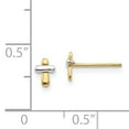 thumbnail image 3 of 14K Two-tone Madi K Polished Cross Post Earrings SE2468 (6mm X 4mm), 3 of 3