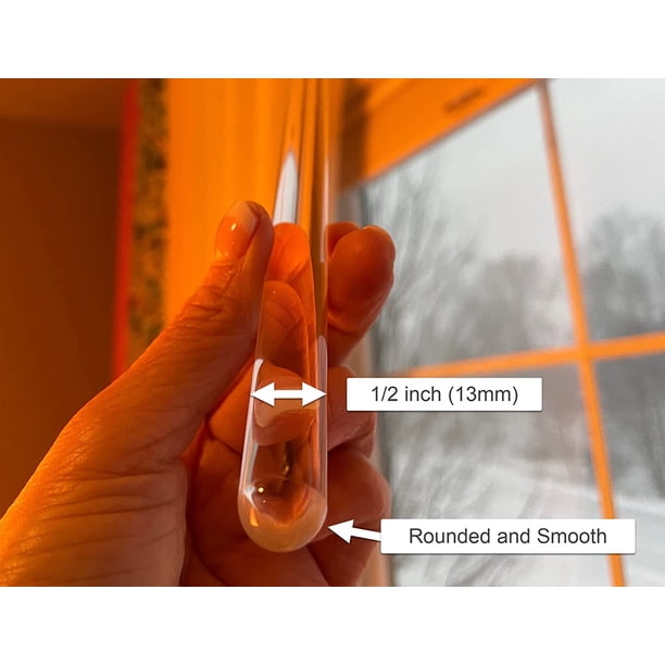 Clear Acrylic Curtain Pull Wand (2-Pack, 46 Inch) - Invisible Drapery Rod For Heavy Curtains