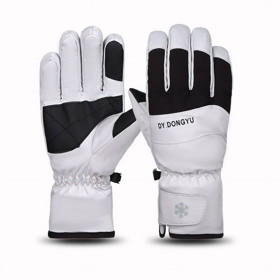 Women Ski Gloves Winter Warm Cold Anti-skid Plus Velvet Padded Waterproof Windproof Riding Touch Screen Cotton Gloves