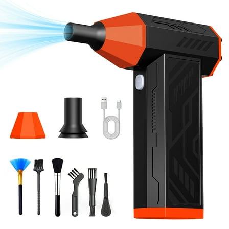 Electric Air Duster 4 Gear- Speed Adjustable 130, 000 RPM Compressed Air Duster,  4000mAh High-Capacity Battery, Turbo Fan with Brushless Motor, Ideal for Computers, Keyboards, Home, Cars and Outdoor