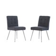 thumbnail image 3 of Linon Astra Metal Accent Chairs Set of Two in Dark Gray, 3 of 10
