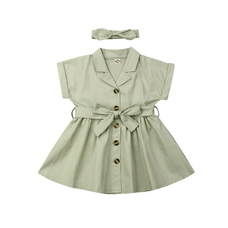 

Canrulo Summer Toddler Kids Baby Girls Clothes Sleeveless Dress Skirt Sundress Sunsuit Green 3-4 Years