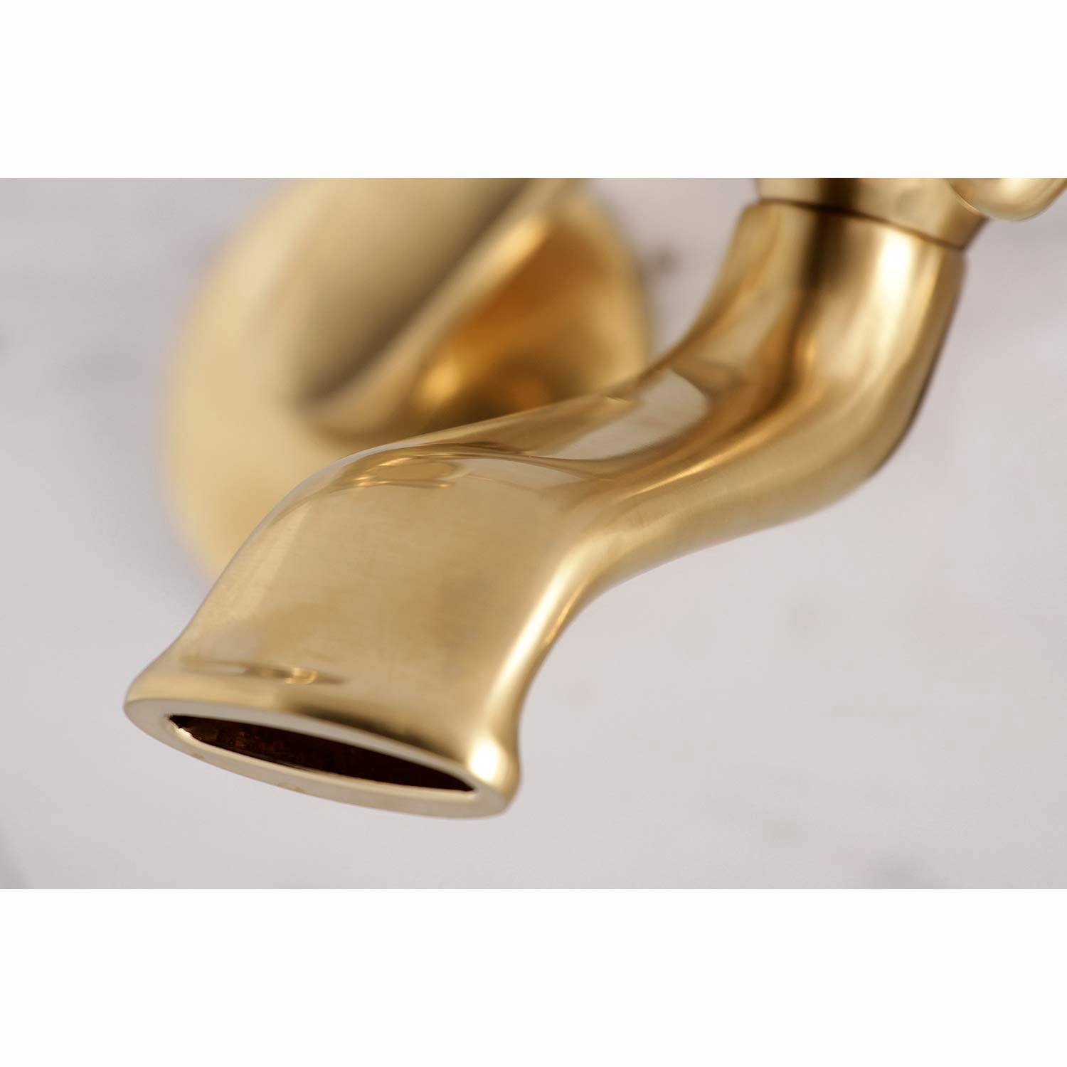 Kingston Brass KS286SB Essex 2-Handle Wall Mount Clawfoot Tub Faucet with Hand Shower, Satin Brass