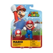 Nintendo Super Mario 4 inch Articulated Figure with Red Mushroom Power up