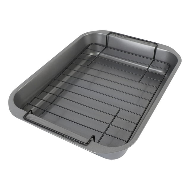 Asador Antiadherente, Bandeja Para Asar Rectangular, Control Eficiente De Aceite Resistente Al Calor Para Asar A La Parrilla