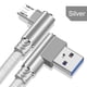thumbnail image 3 of Cable de carga micro USB con conector en forma de L de 1/2/3 m de OLAF, cable micro USB trenzado de nailon, cable de carga rápida, cable de carga, 3 of 5