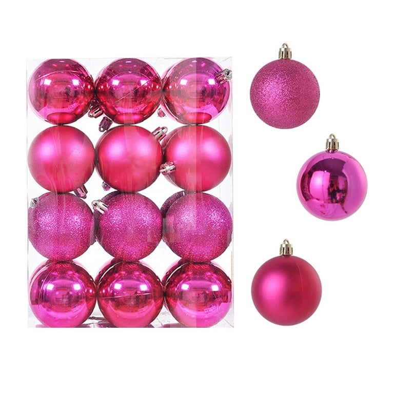 Stamzod Christmas Decorations Clearance 24PCS Christmas Tree Ornament  Pendant Party Supplies Tree Hanging Plastic Ball 3cm/1.18in Purple 