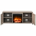 thumbnail image 5 of Evelyn&Zoe Granger Rectangular TV Stand with Log Fireplace for TV's up to 65" in Gray Oak, 5 of 10