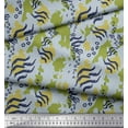 thumbnail image 2 of Soimoi Green Rayon Fabric Leopard & Wild Animal Skin Printed Craft Fabric by The Yard 42 Inch Wide, 2 of 3