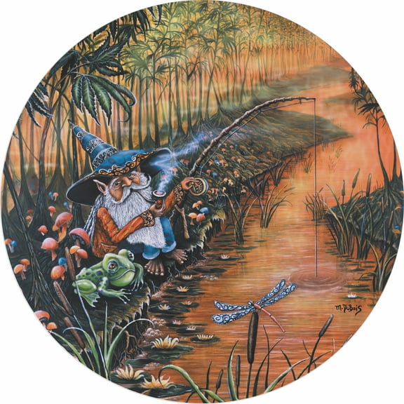 Tire Cover Central Gnome Fishing Black Vinyl (Select Size/Camera in Menu)285/70R17