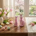 thumbnail image 3 of Easter Bunny Decoration Set, Two-Piece Set (Large And Small) With Blue Wicker Effect, Spring Farmhouse Style, Indoor Easter Bunny Decorations And Gifts, With Bow,4.3In、5.9 In,Blue., 3 of 6