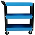 thumbnail image 4 of 3-Tier Rolling Tool Cart with Pegboard - Heavy Duty Blue Steel Utility Cart for Garage & Workshop, 4 of 11